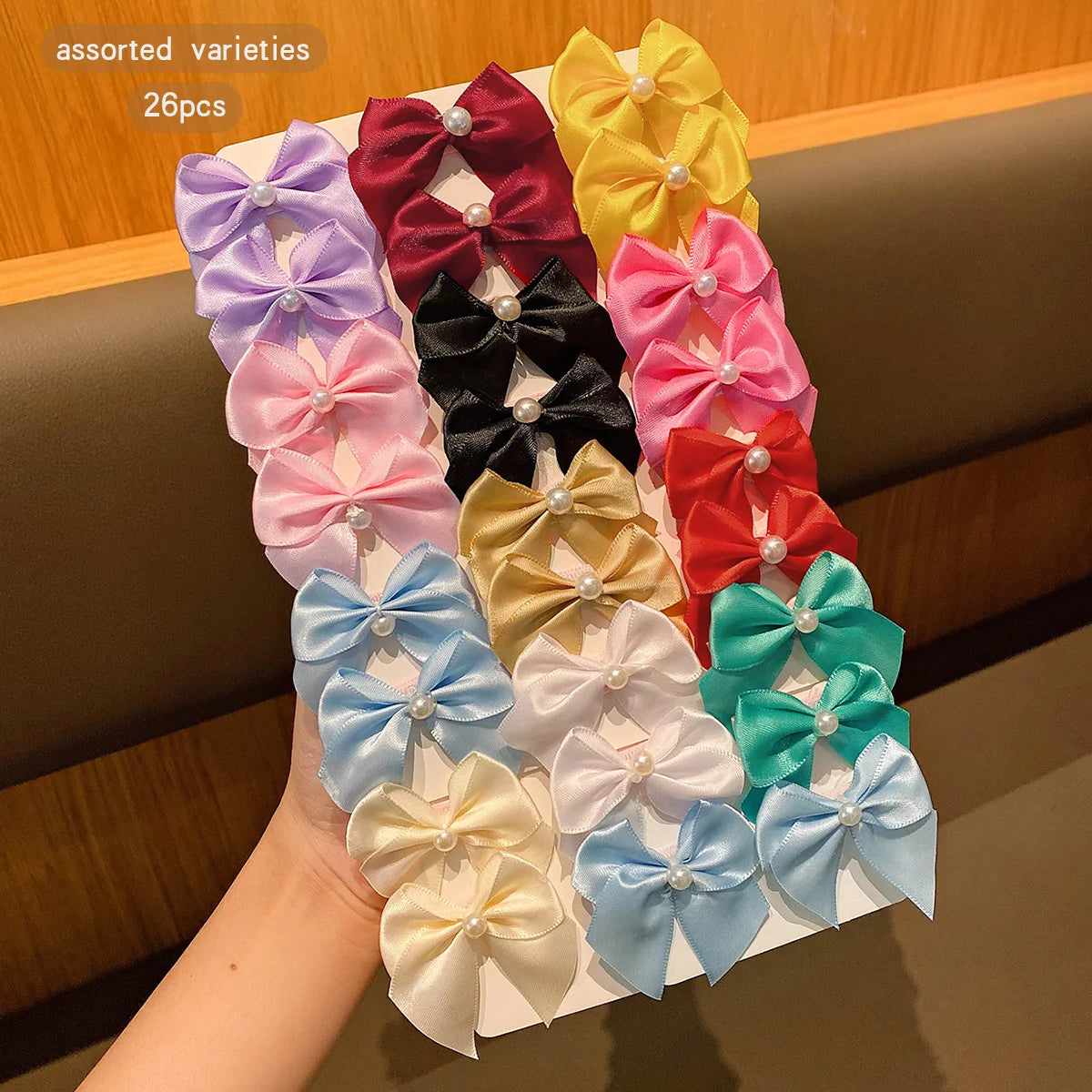 30PCS Colorful Fabric Bow Hair Clips for Girls & Women