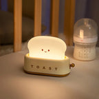 USB Rechargeable LED Bread Toast Night Light Table Lamp Bedside Portable for Bedroom Kids Room Baby Gift Holiday Decor Birthday