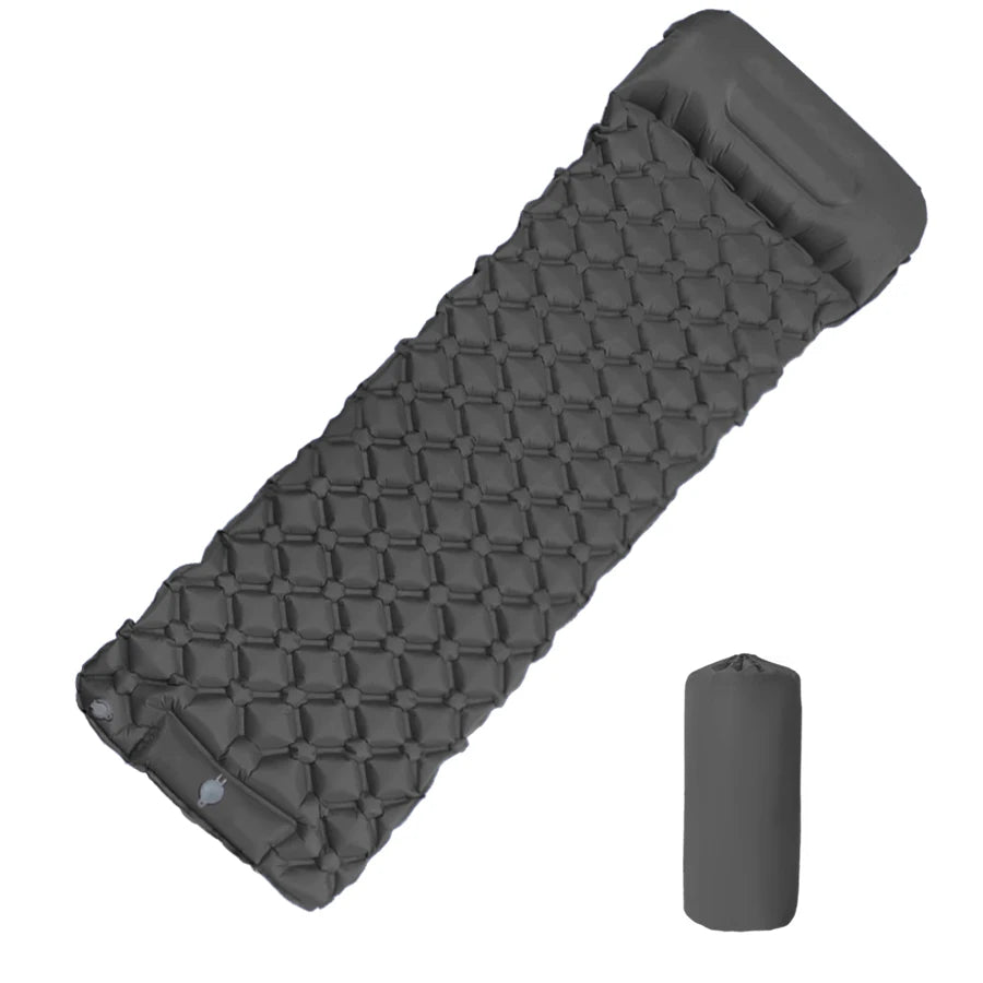 Ultralight Inflatable Camping Sleeping Pad with Built-In Pump & Pillow for Hiking