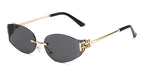 Rimless Oval Oversized Gradient UV400 Sunglasses for Women