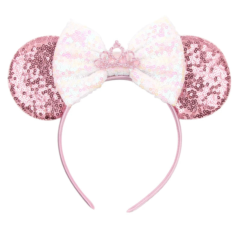 Cartoon Sequin Mouse Ears Headband with Bow