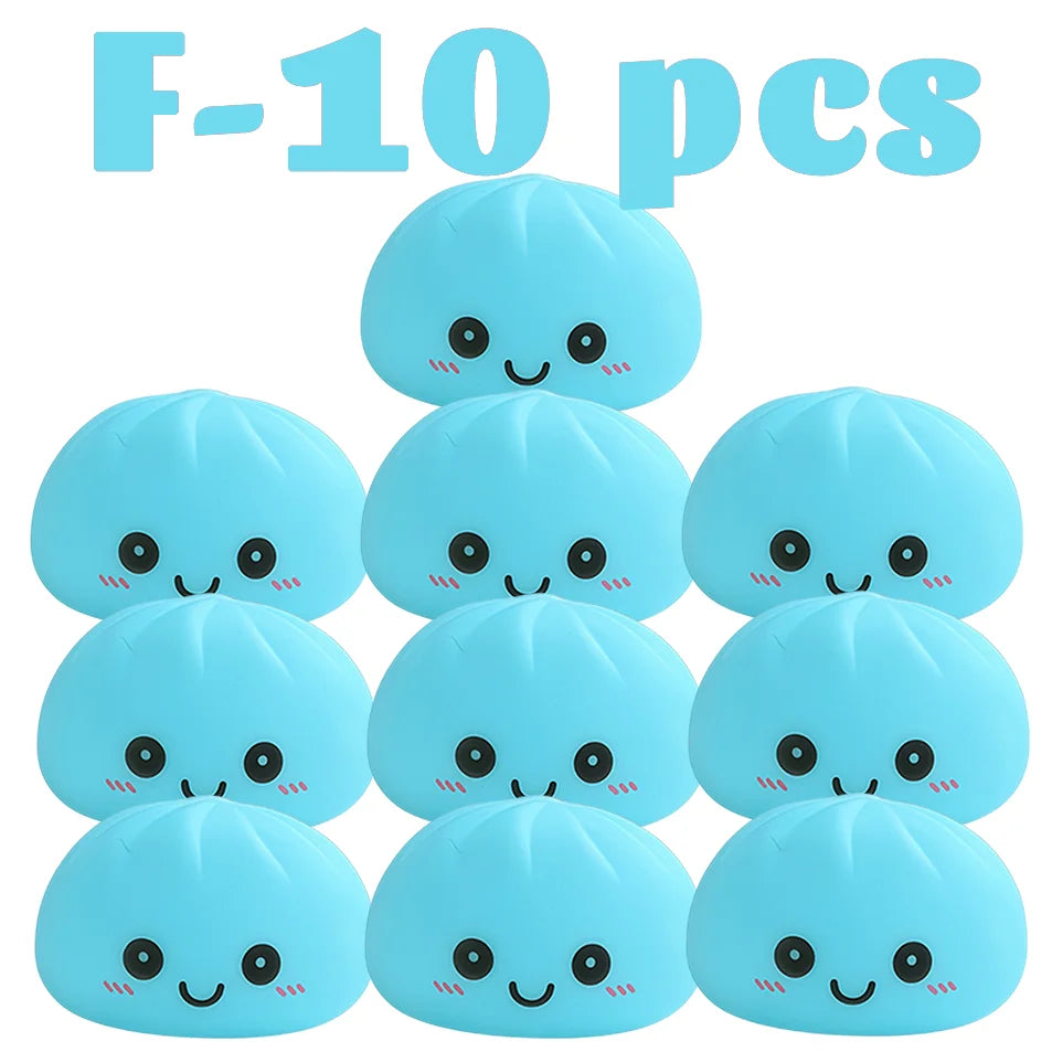Simulation Dumplin Toy Night Light Soft Dumplings Soft Cute Steamer Birthday Gift Prank Props Colorful Dumping Toy Squishy Gifts