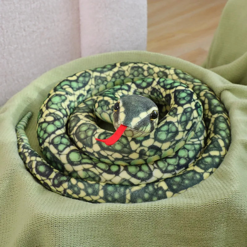 Long Python Snake Plush Toy Soft Stuffed Animal Pillow