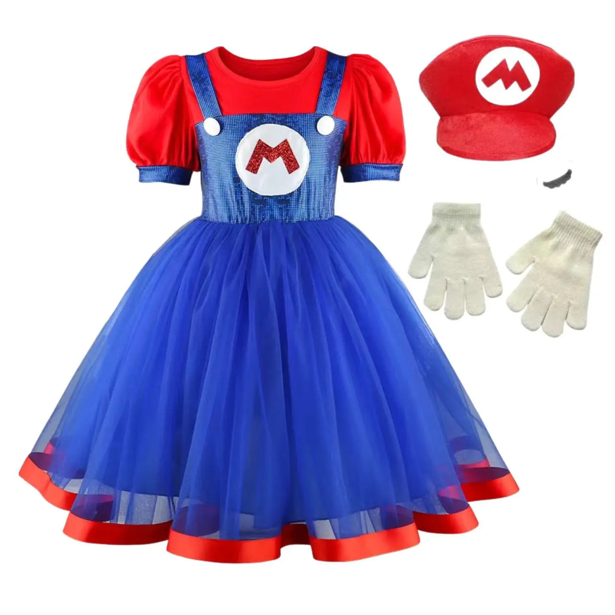 Cartoon Superbro Children Perform Outfit girls puff Dress Halloween Birthday Party Cosplay Stage performance movie cosplay Princ