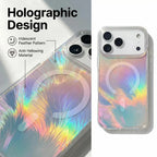 Colorful Feather Clear Magnetic Case For iPhone 18 17 16 15 14 13 12 ProMax For Magsafe Wireless Charge Hard PC Shockproof Cover