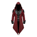 Assassin Cosplay Medieval Man Costume Streetwear Hooded Jackets Outwear Costume Edward Creed Halloween Dress Up Outfit Party