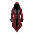 Assassin Cosplay Medieval Man Costume Streetwear Hooded Jackets Outwear Costume Edward Creed Halloween Dress Up Outfit Party