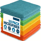 3/10pcs Microfiber Cleaning Cloth, Dishwashing Cloth Household Rag Kitchen Bathroom Cleaning Towel Durable Absorbent Towel
