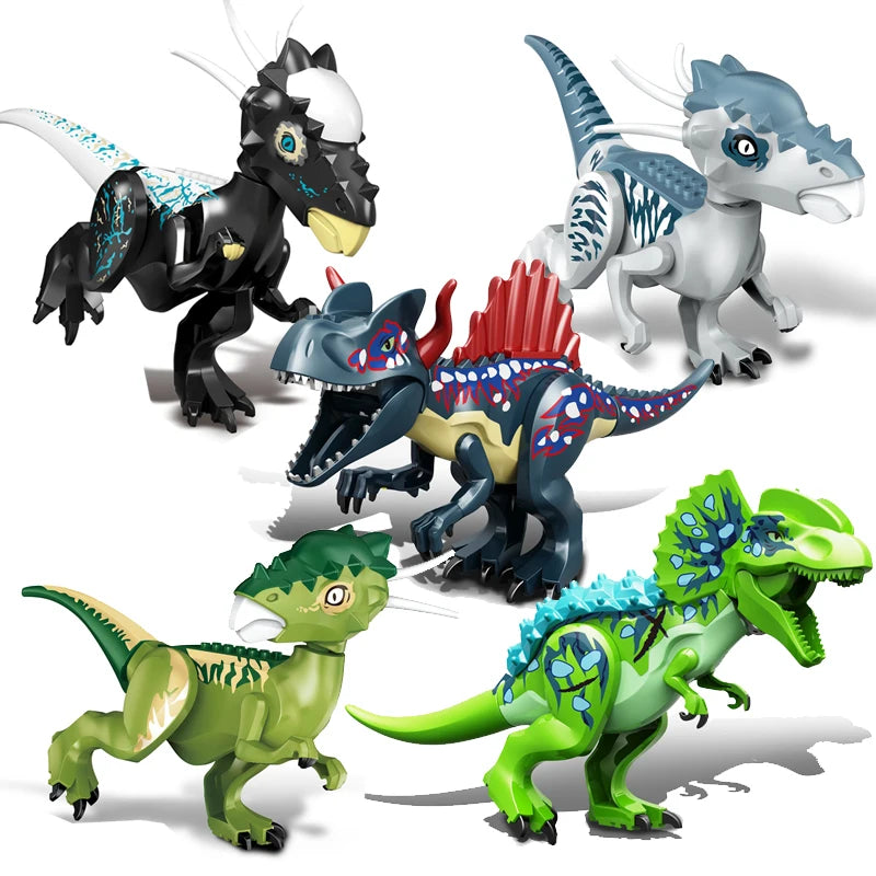 Jurassic Raptor Building Blocks Mini Dinosaur Construction Toy Set