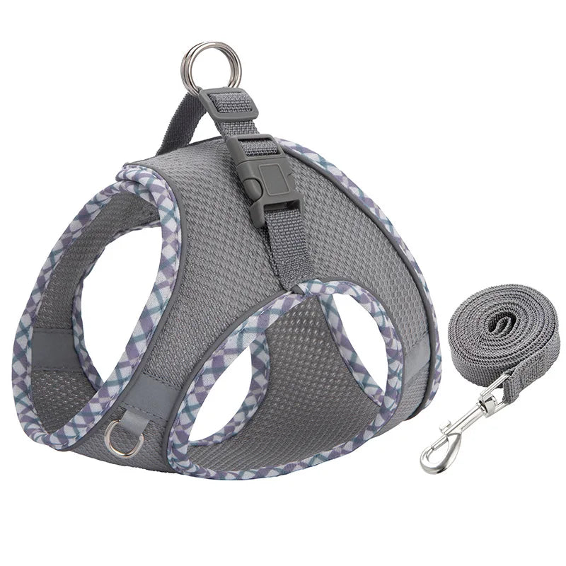 Pet Dog Harness and Leash Set for Small Medium Dog Outdoor Walking Reflective Adjustable Cat Vest Harness Chihuahua Pet Supplies