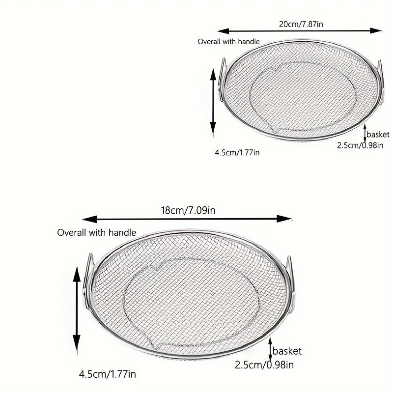 Stainless Steel Filter Tray – Reusable Round Mesh Basket for Frying, Grilling & Food Straining