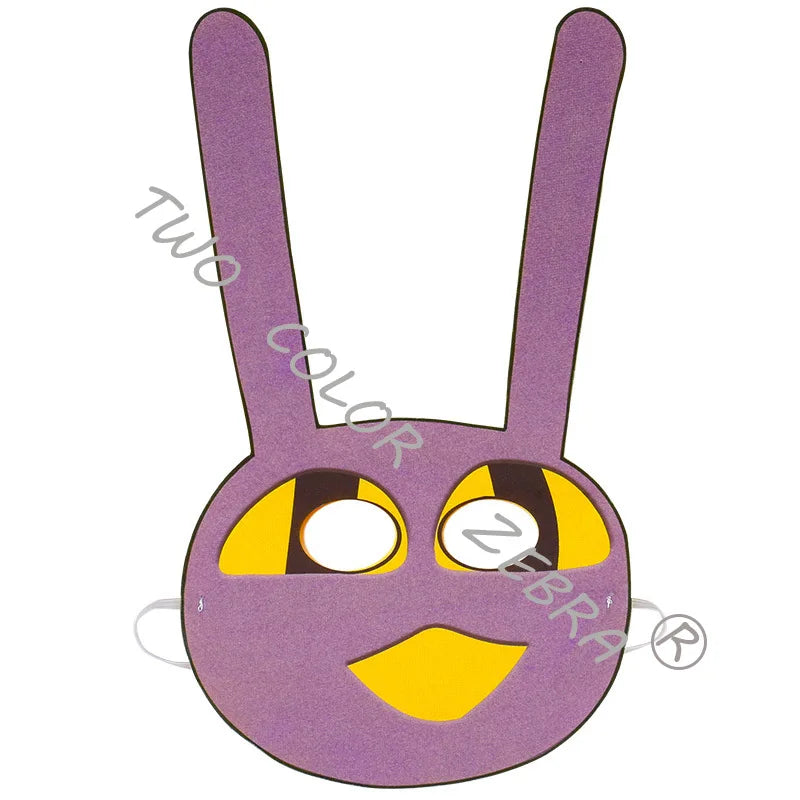 The Amazing Digital Circus Rabbit Jax Cosplay Costumes Masks Rabbit Ear Hairband Pink Overalls Purple Long Sleeve Shirt for Kids