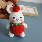 Cute Rabbit Crochet Keychain Handmade Bunny Bag Charm