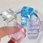 D15Pcs Mini Ice Cube Squishy Toys Release Stress Transparent Small Ice Block Pinch Children Squeezing Stress relieving Toy Gifts