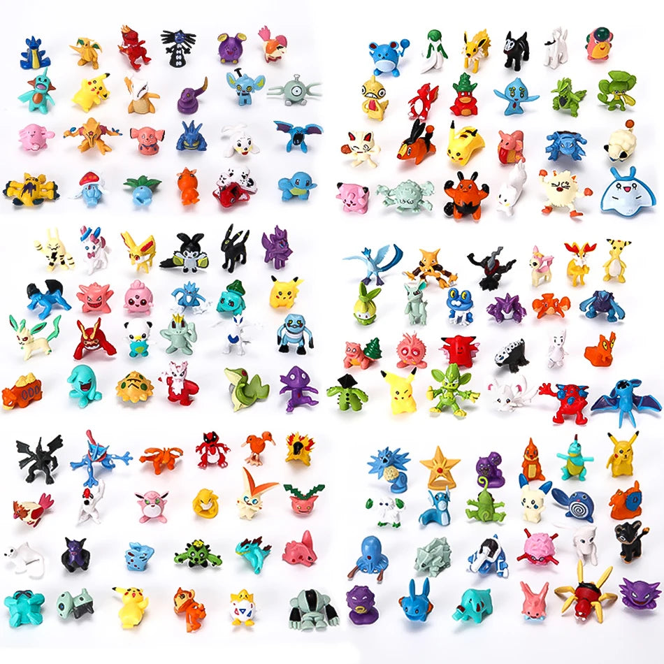 144 Pcs/Lot Mini Pokemon Figure Pikachu Kids Model Toys 2-3cm Kawaii Figurine PVC Dolls 6*24pcs Toys Wholesale