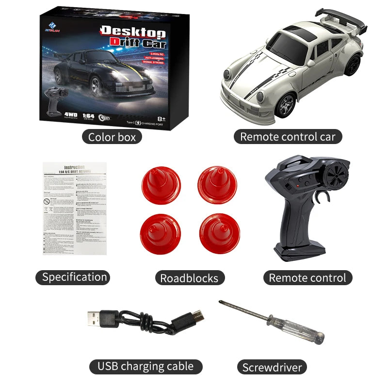 KF20 1:64 Mini 4WD RC Drift Racing Car with Full Proportional Control