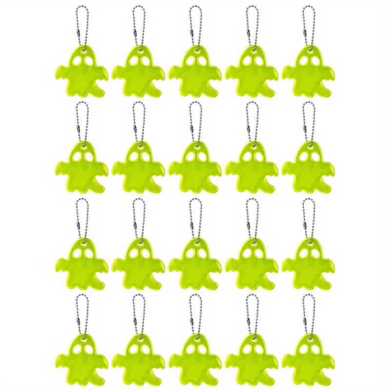 20-Piece Keychain Set with Double-Sided Reflective Design – Stylish Fun Halloween Night Accessories, Ideal Gifts