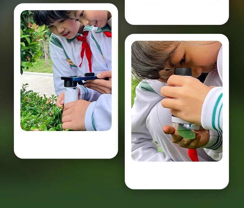Pocket Microscope Science Toy Kit for Kids with LED Light STEM