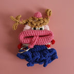 Funny Crochet Sausage Mouth Keychain Key Holder Pouch