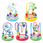 Colorful Wooden Bead Maze Roller Coaster Educational Toy for Toddlers