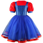 Cartoon Superbro Children Perform Outfit girls puff Dress Halloween Birthday Party Cosplay Stage performance movie cosplay Princ