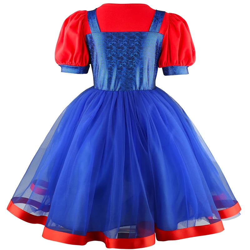 Cartoon Superbro Children Perform Outfit girls puff Dress Halloween Birthday Party Cosplay Stage performance movie cosplay Princ