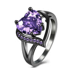 Charm Couple Rings Romantic Women Red Rhinestones Rings Set Trendy Men Stainless Steel Celtic Dragon Rings Wedding Band Jewelry