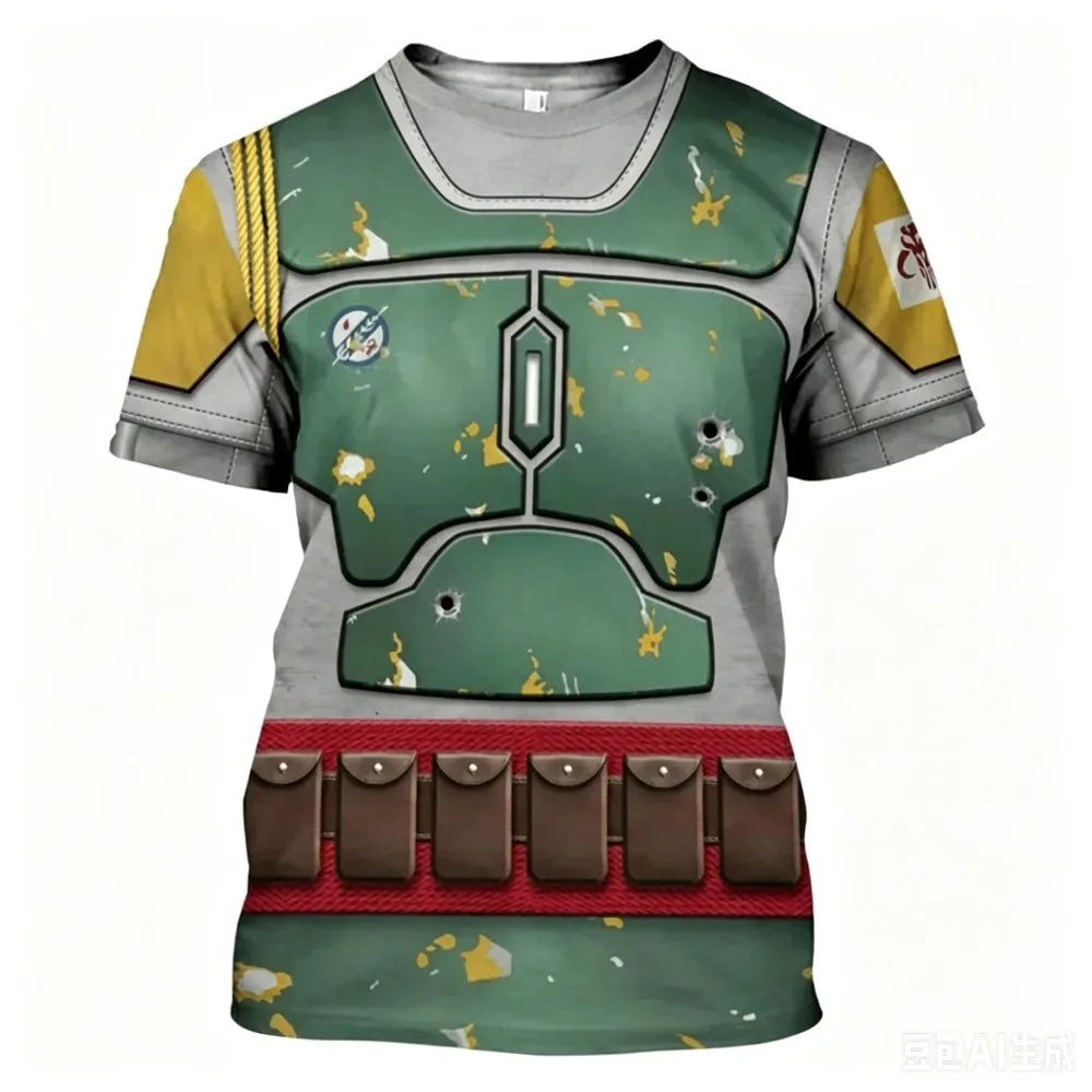 Darth Vader Character Costume 3D Printed Men's Women's Matching T-shirt Summer New Style Fashionable Streetwear Parents Children