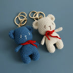 Cute Couple Bear Crochet Keychain Animal Bag Charm