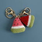 Cute Fruit Crochet Keychain Strawberry Cherry Bag Charm