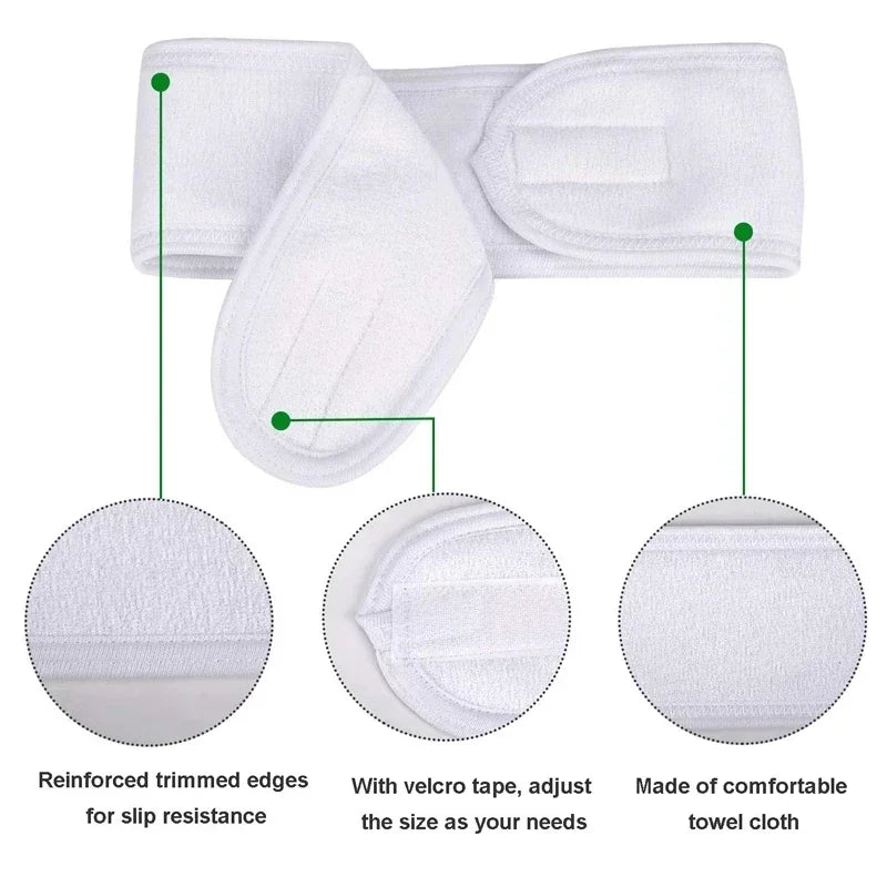 Adjustable Soft Toweling Spa Makeup Headband for Women