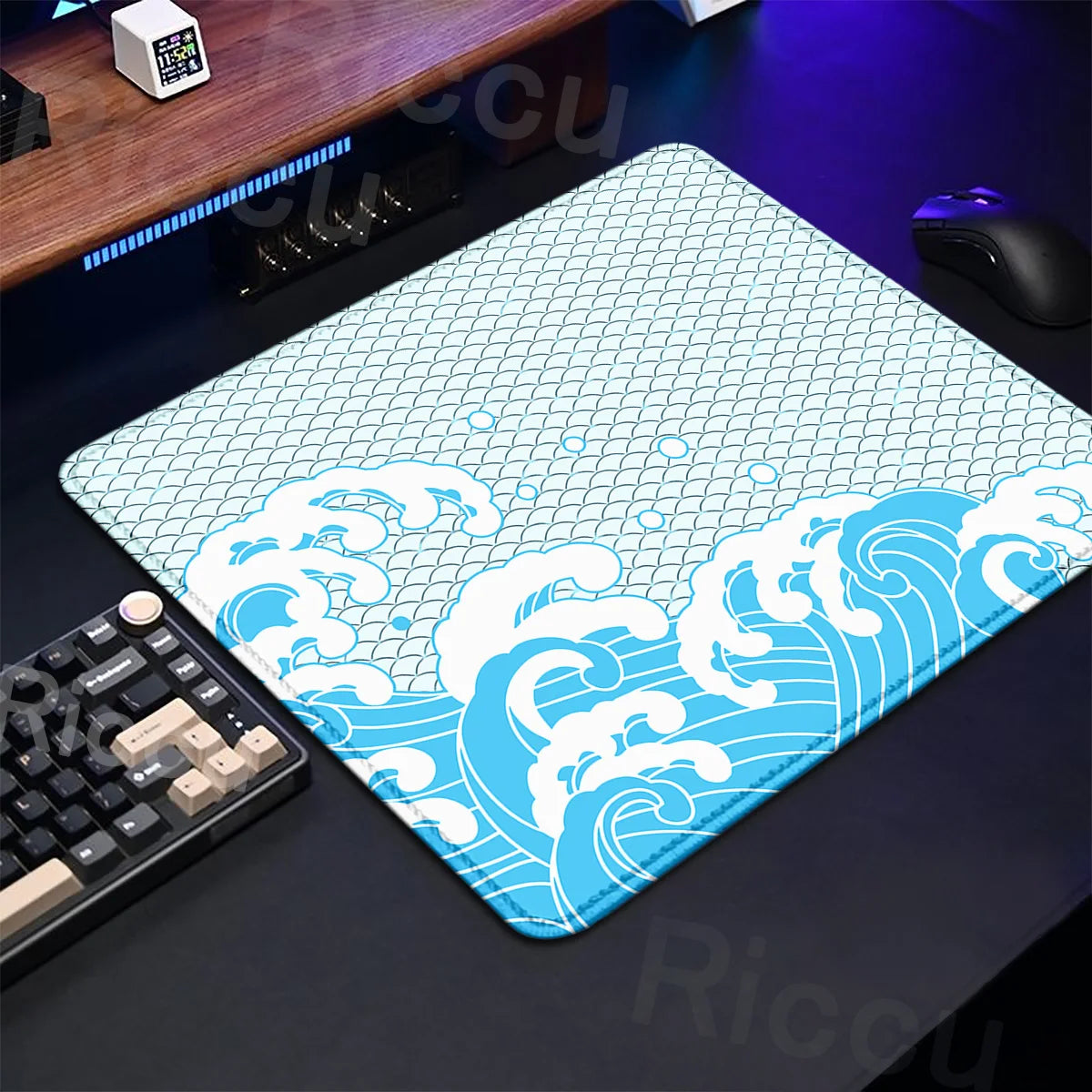 Gaming Mice Mat Great Wave Art Control Mousepad Anti-slip Small Deskmat Pc Gamer Accessoires 18x22cm Lock Edge Speed KeyboardPad