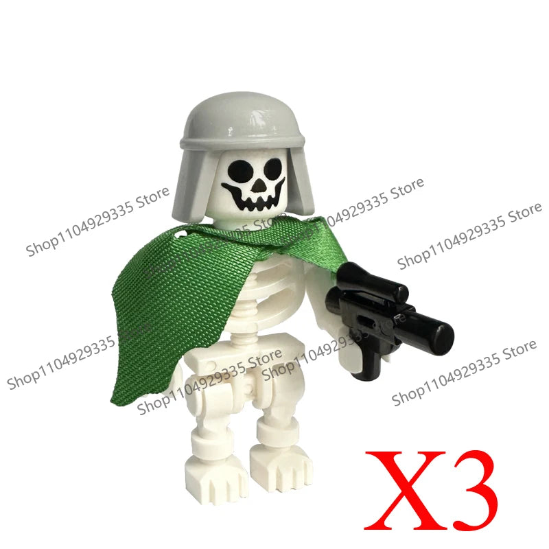 Halloween Scene Building Blocks Skeletons Ghosts Army King Assembled Charactesrs Figures DIY Accessories Bricks Toys Kids Gifts