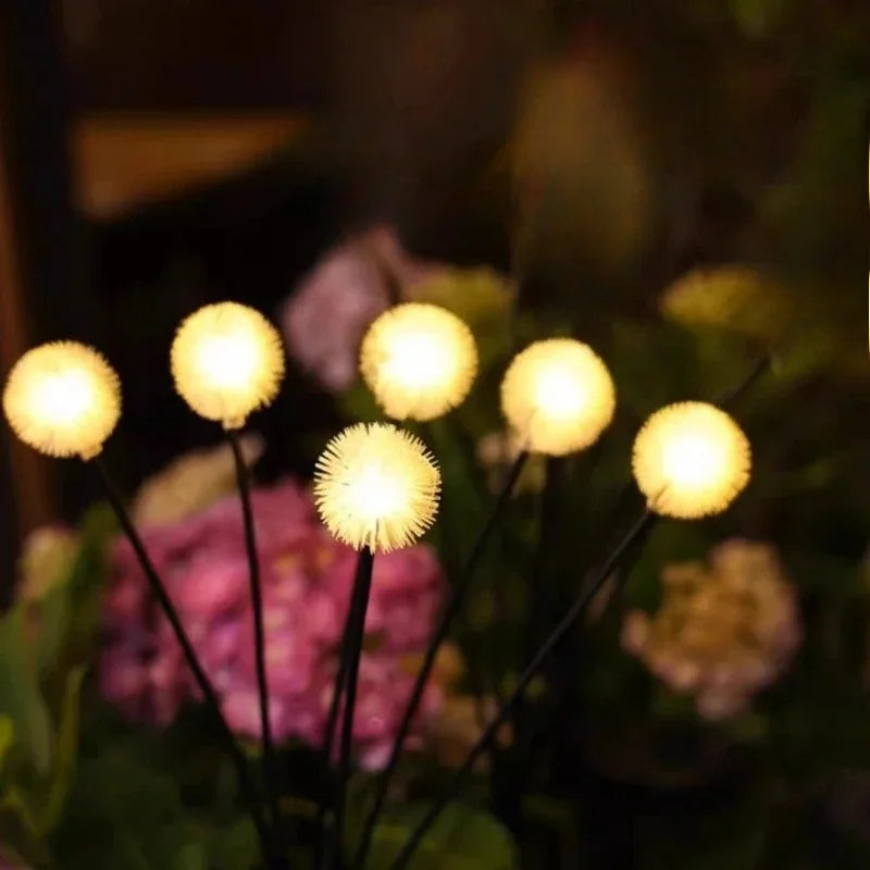 Solar Powered Plush Ball Lights for Outdoor Courtyard Atmosphere Decoration, Lawn Decoration, Dandelion Ground Mounted Lights