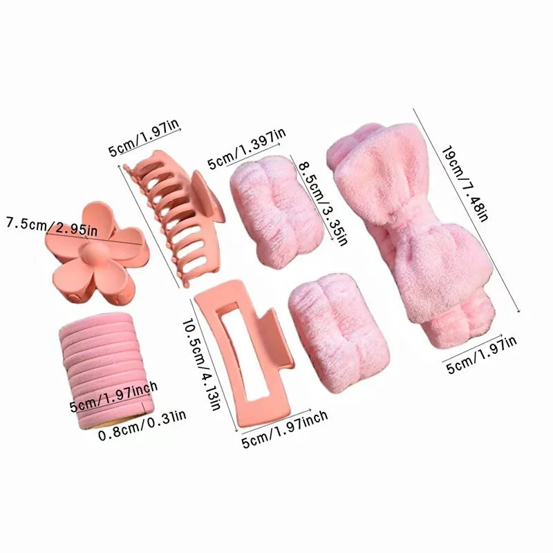 Coral Fleece Face Wash Headband & Absorbent Wristband Set