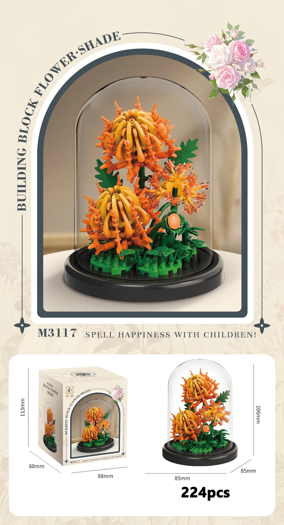 Eternal Flower Bouquet Bonsai Micro Building Blocks Set