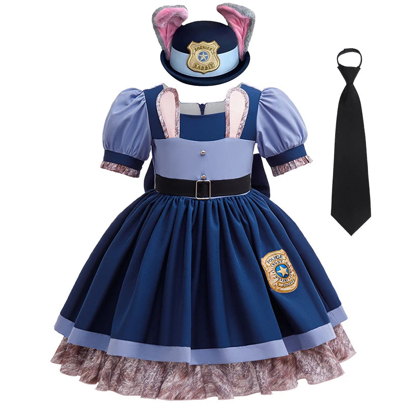Girls Judy Hopps Bunny Police Costume Dress – Zootopia Outfit