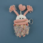 Funny Crochet Sausage Mouth Keychain Key Holder Pouch