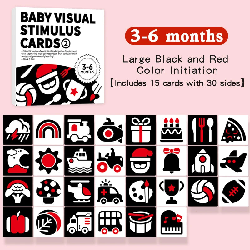 Baby Visual Stimulation Montessori High Contrast Flash Cards