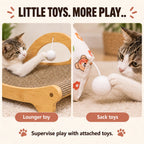 Zoe Cat Scratcher Lounger With Crinkle Tunnel Play Sack Jute And Sisal Blend Scratching Bed With Hanging Toys Foldable Cat Hideaway For Indoor Cats Resting Interactive Play And Hide And Seek
