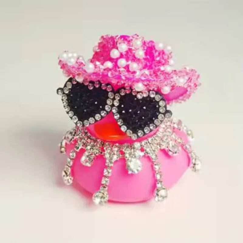 Luxury Diamond Rubber Duck Car Ornaments Purple Pink Black Car Ducks Funny Office Gifts Dashboard Decorations for Jeep for BMW
