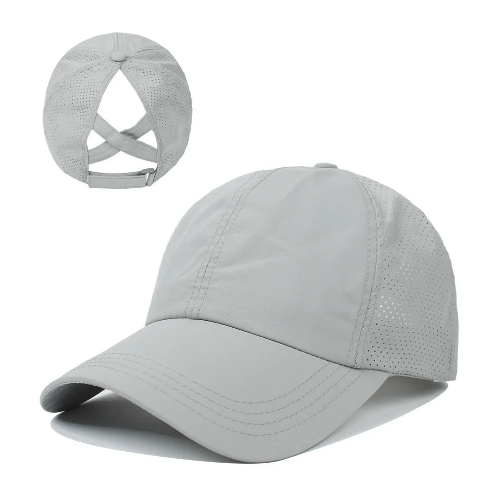 Women's Quick Dry Mesh Ponytail Baseball Cap for Outdoor Style