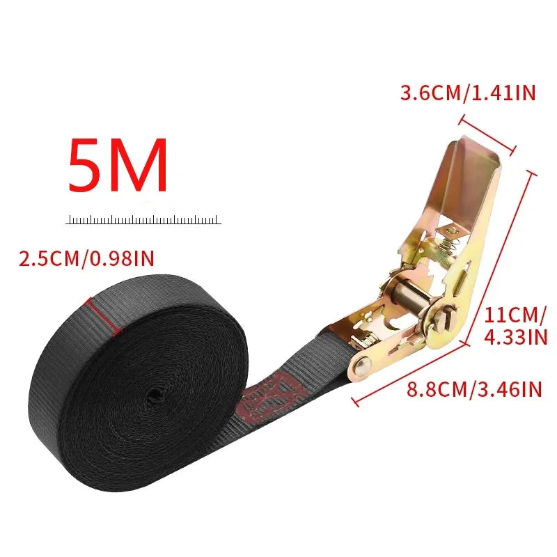 Mini Self-Locking Ratchet Strap Tightener, Cargo Binding Fixing Belt for Truck Airplane Luggage Packing
