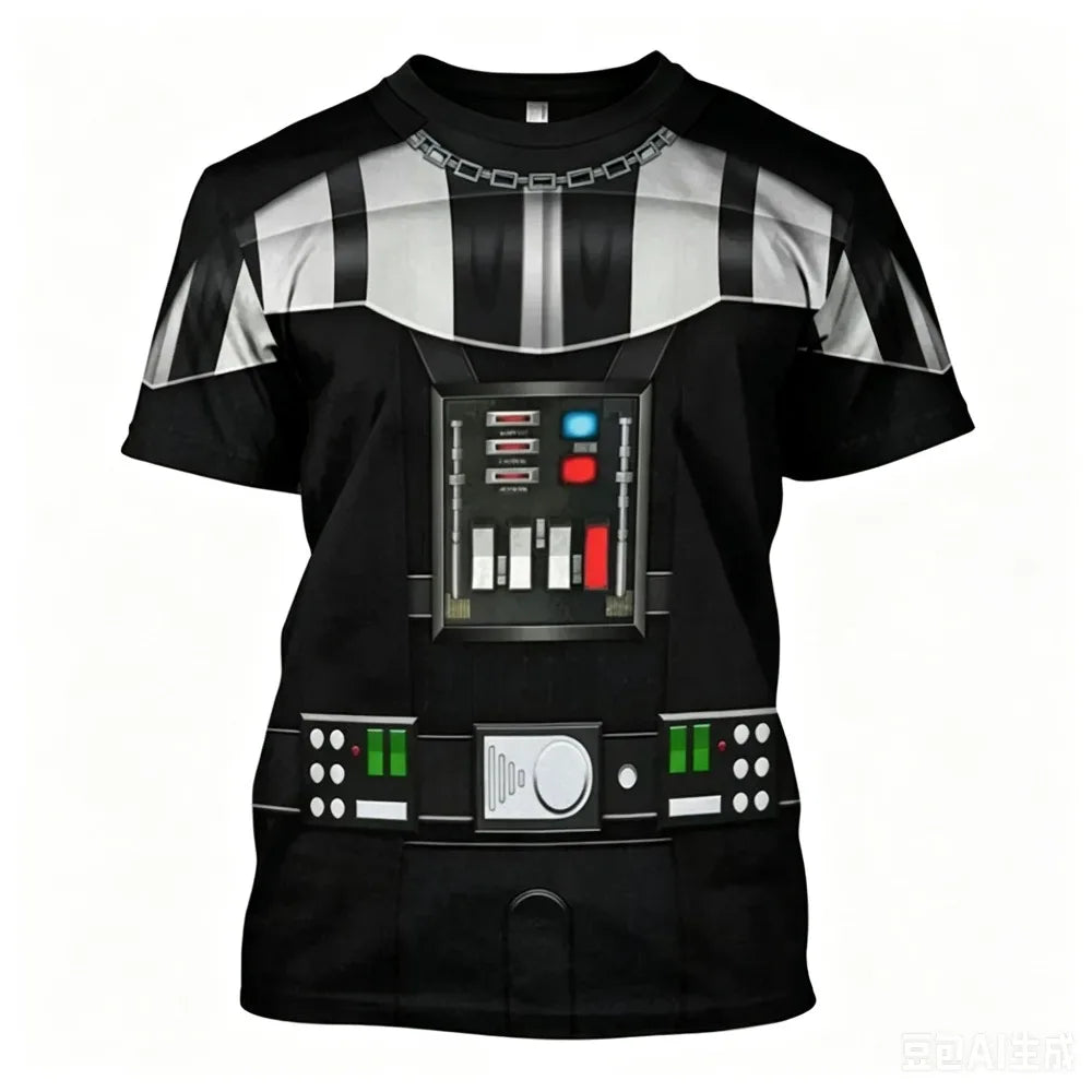 Darth Vader Character Costume 3D Printed Men's Women's Matching T-shirt Summer New Style Fashionable Streetwear Parents Children