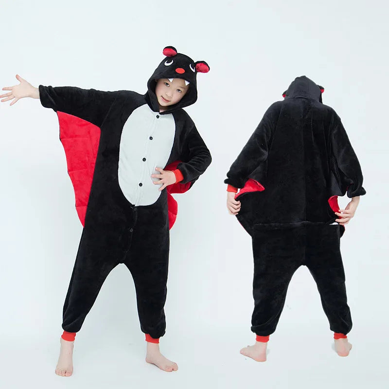 Cartoon Kigurumi For Children Kids' Animal Onesie Pyjamas Dog Wolf Dragon Dinosaur Halloween Carnival One-piece Costume Homewear