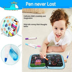 Erasable Reusable Doodle Book Drawing Pad with 12 Watercolor Pens