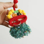 Funny Crochet Sausage Mouth Keychain Key Holder Pouch