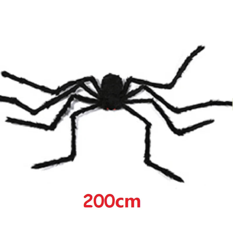 30/90/150cm Halloween Black Scary Giant Spider Huge Spider Web Halloween Decor Home Bar Haunted House Prop Holiday Outdoor Decor