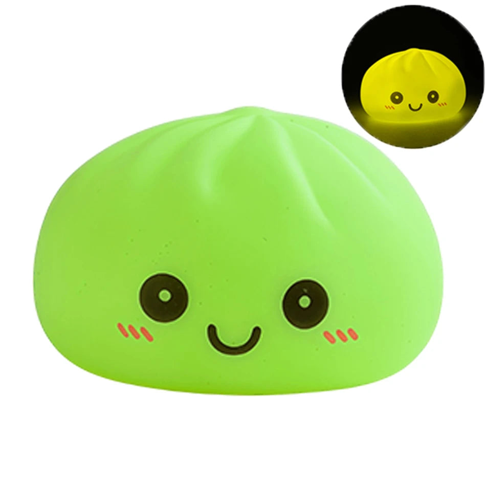 Simulation Dumplin Toy Night Light Soft Dumplings Soft Cute Steamer Birthday Gift Prank Props Colorful Dumping Toy Squishy Gifts