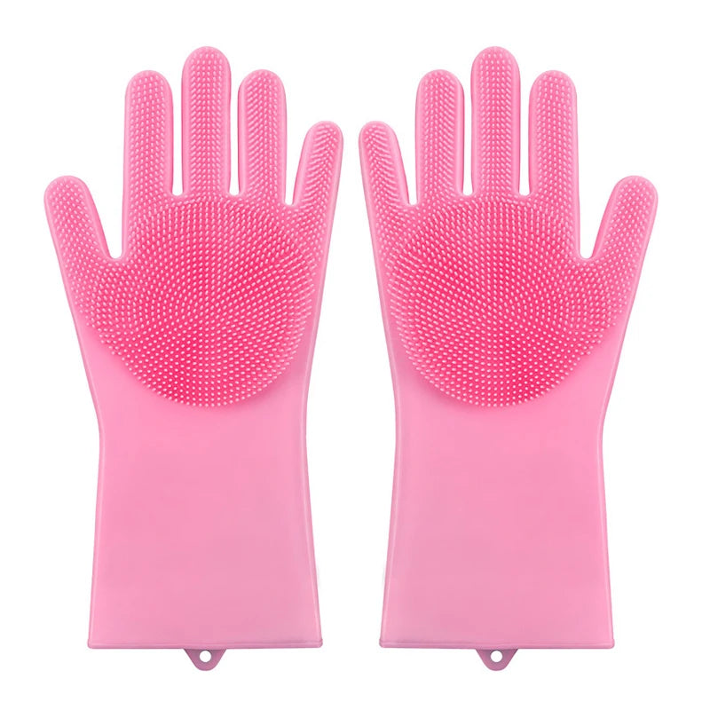 Pet Grooming Gloves Dog Cat Bathing Cleaning Glove Shampoo Scrubber Clean Soft Silicone Hair Removal Glove Hand Skin Protection